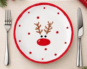 Personalized Christmas Porcelain Plate-Family Party Decor-Christmas Dinner Tray-Christmas Tradition