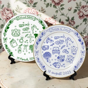 Personalized Porcelain Platter Plate-Wedding Gift for Newlyweds-New Home Gift-Romantic Whimsical Ceramic-Birthday Gift