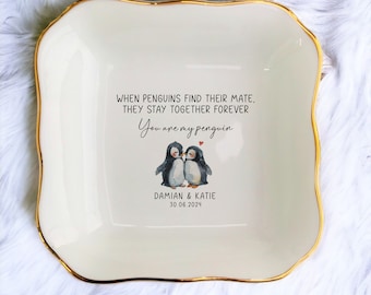 You Are My Penguin-Personalized Ring Dish-Gifts for Wife-Anniversary Gifts-Bestie Gifts-Friendship Gifts-Birthday Gift-Valentine Couple Gift