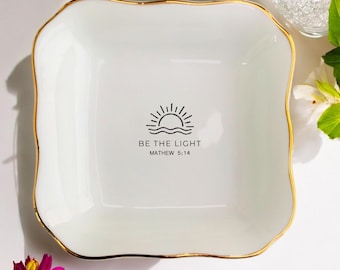 Gepersonaliseerde christelijke bijbelvers cadeau ring schotel-religieus doopcadeau voor dochter-vriend verjaardagscadeaus