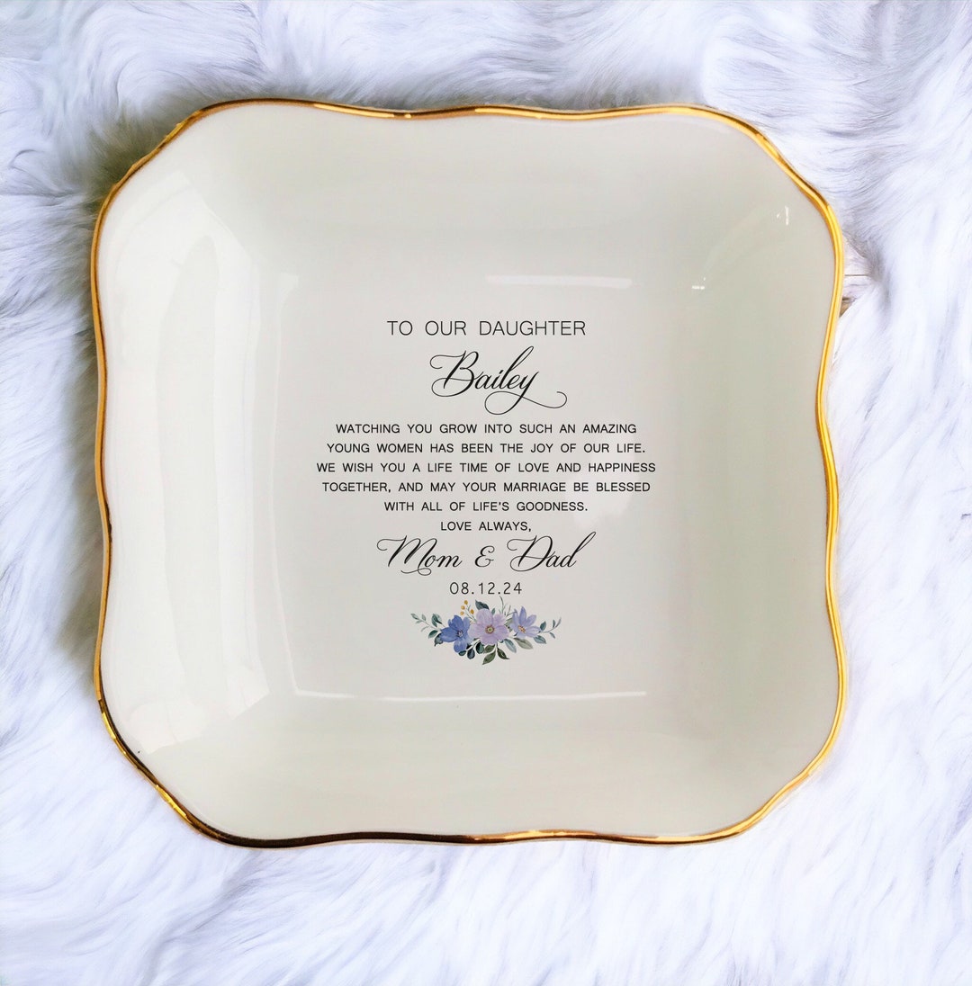 Wedding Gifts for Bride From Mom Personalized Ring Dish/unique Jewelry Dish/bride Gift From Mom