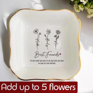 Personalisierter Freundschaftsring Teller / Schwestern Geburtstagsgeschenk / Geburtstagsblumengeschenke / Schwestergeschenk / Freundschaftsgeschenke / Hochzeitsgeschenke