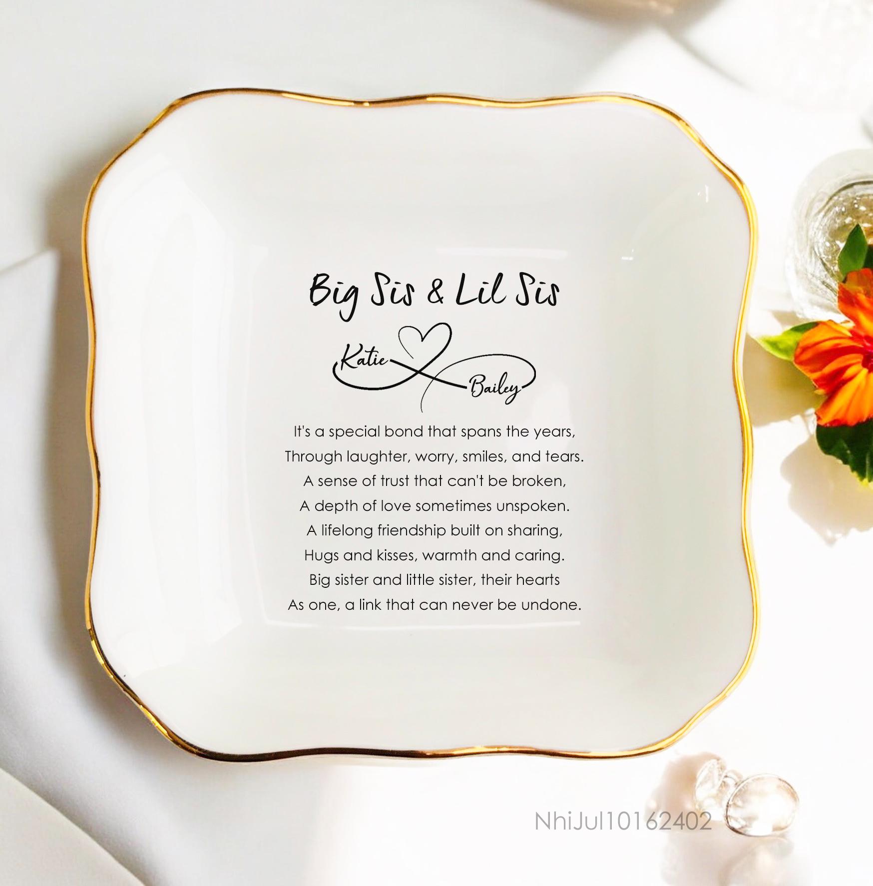 姉妹への誕生日プレゼント、カスタムリングディッシュ、パーソナライズされた遠距離恋愛ギフト、姉妹への結婚祝い、花嫁からの贈り物 - Etsy 日本