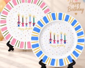 Personalized Birthday Ceramic Plate-Birthday Gift-Family Home Party Decor-Children's Gifts-Celebrate Plate