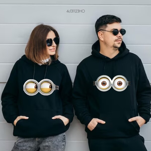 Sweat à capuche personnalisé drôle Minion couple-mignon couple sweats à capuche sweat-pull unisexe-personnalisé couple garçon petite amie cadeau-tenue assortie