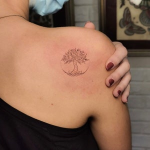 Tree of Life Tattoo Temporary Tattoo-Semi Permanent Tattoo-Tattoo Art-Minimalist Tattoo-Fake Tattoo-Friendship Gift-Cool Tattoo-Best Friend