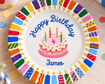 Personalized Birthday Ceramic Plate-Birthday Gift for Daughter-Family Home Party Decor-Children's Gifts-Celebrate Plate