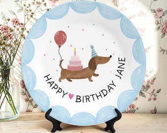 Gepersonaliseerd verjaardagsbord - Keramisch bord met eigen naam - Verjaardagscadeau - Decoratie voor familiefeestjes - Cadeau voor dochter