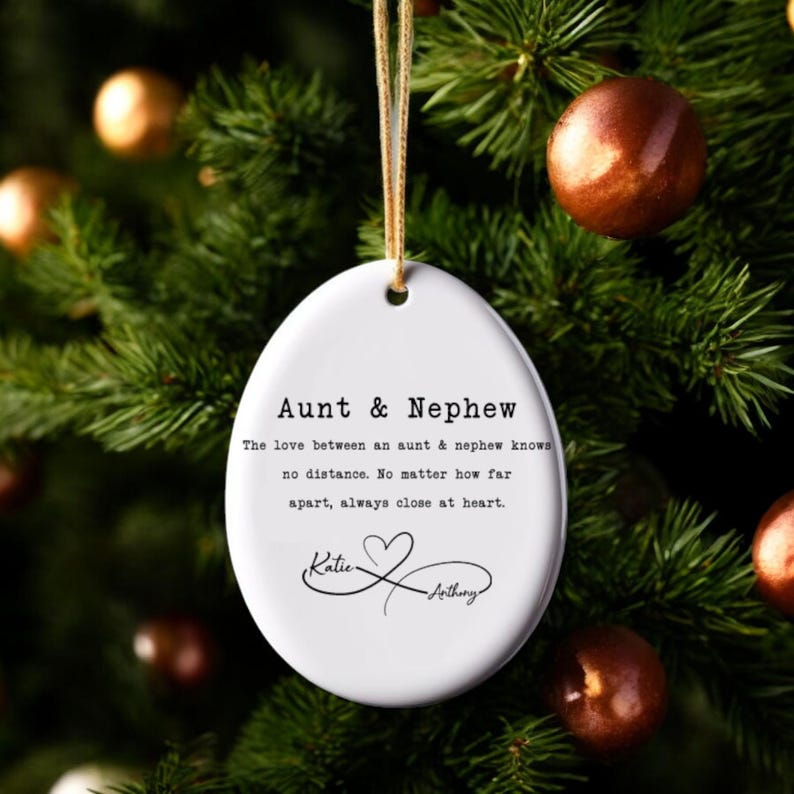Personalized Aunt Nephew Christmas Ornament/birthday Gift for Auntie ...