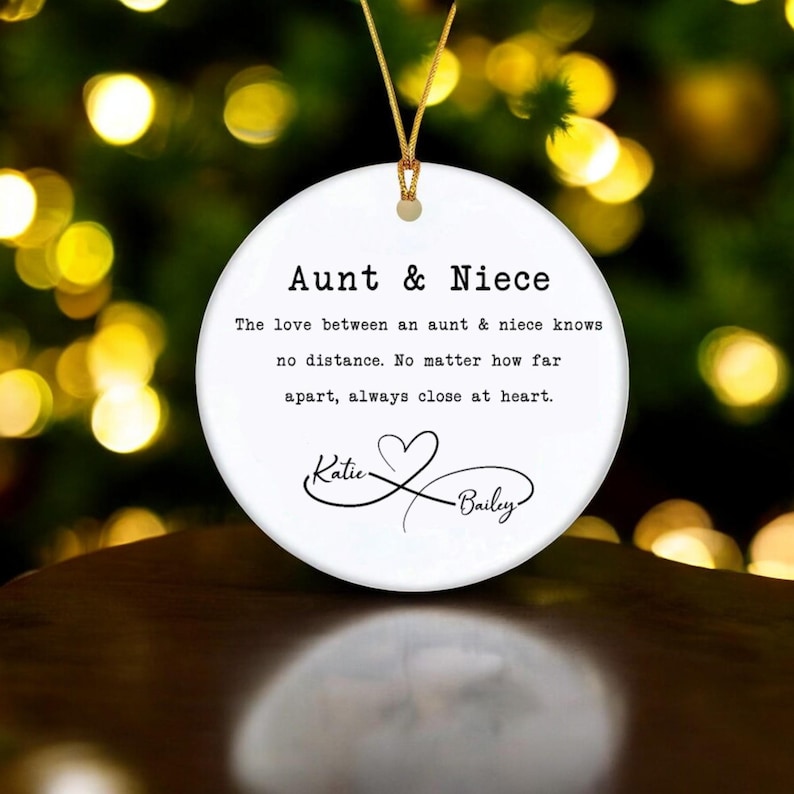Personalized Aunt Niece Christmas Gifts Ornament - Birthday Gift for ...