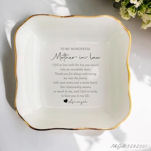 Für meine Schwiegermutter / Personalisierte Geschenke für die zukünftige Schwiegermutter / Mutter des Bräutigams Ring Teller / Hochzeitsgeschenke / Bonus Mom Geschenke von der Braut