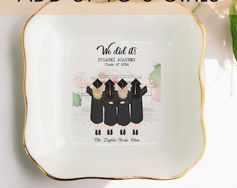 Custom Girl Portrait Ring Dish-Custom Graduation Gift For Friend-Best Friend Gifts-Graduation 2026-College Grad Gifts