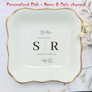 Wedding Gift for Couple-Personalized Ring Dish-Engagement Gifts-Valentine Gifts-Couple Gift-Birthday Gift-Gift for Wife-Bridal Shower Gift