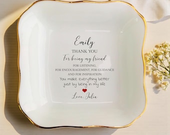 Regalo de agradecimiento para amigos: Plato para anillos - Regalo sincero - Regalo de gratitud personalizado para amigos