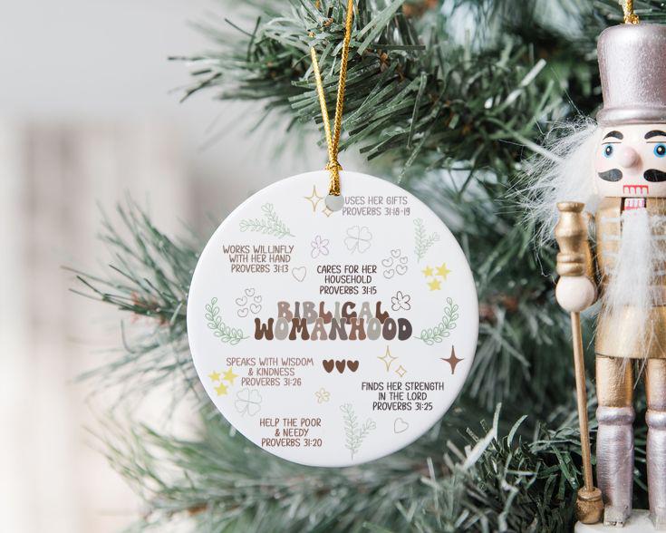 Biblical Womanhood Gift-Proverbs 31 Woman Ornament-Friendship Gifts-Gifts For Teacher-Thanksgiving-Christmas Gift-Christian Gift-Bible Verse