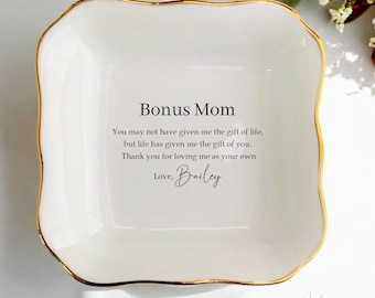 Bonus Mom Ring Dish, Godmother Birthday Gift Wedding Gifts for Mother-in-Law Gifts from Bride