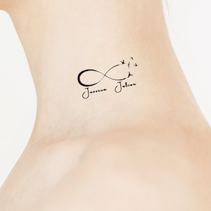 Símbolo do amor infinito Tatuagem temporária - Arte da tatuagem - Tatuagem minimalista - Conjunto de tatuagem temporária - Presente para amante de tatuagem - Presentes de dia dos namorados para casal, menino e menina