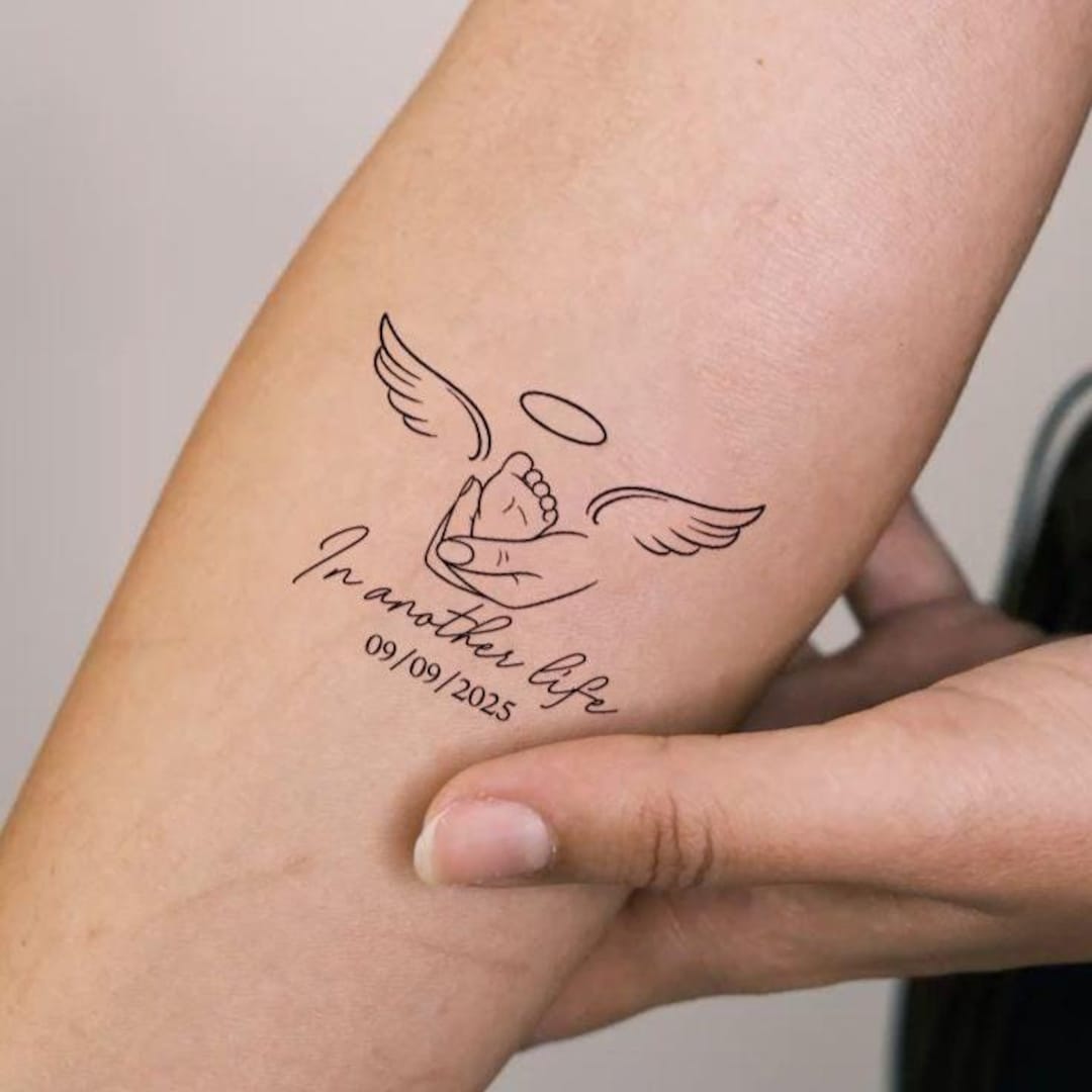 Custom Baby Memorial Temporary Tattoo Design Angel Wings - Miscarriage and  Pregnancy Loss, Stillbirth - Etsy, image size:1080x1080