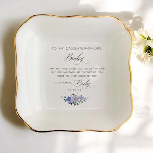 Custom Wedding Gifts for Bride From Mother-in-Law Ring Dish/Daughter-in-Law Gifts/Bride Gift From Mother of The Groom/Bonus Daughter Gift