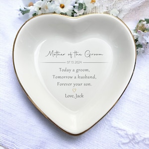 Regalos personalizados para la madre del novio: plato para anillos para mamá, regalo para la suegra, regalo de bodas del novio
