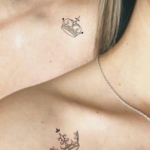 König und Königin Krone temporäres Tattoo-Paar Tattoo-benutzerdefinierte temporäres Tattoo Set-Tattoo Liebhaber Geschenk-Paar Geschenk für Freund-Valentinstag Geschenk