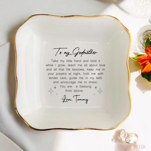 Godmother Personalized Ring Dish-Custom Gift For Godmother-Baptism Gift-Mothers Day Gifts-Birthday Gift-Bonus Mom Gifts-Mom Wedding Gifts