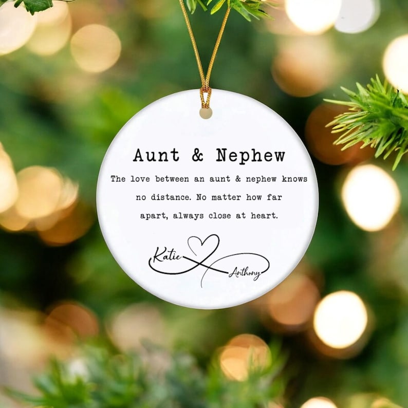 Personalized Aunt Nephew Christmas Ornament/birthday Gift for Auntie ...