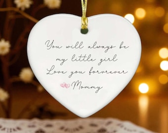 Daughter Gifts Custom Ornament-Bonus Daughter Gift From Mom-Birthday Gift-Bride Wedding Gift-Bride Gifts/Christmas Gifts/Memorial Gift