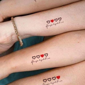 Always Together Heart Tattoo-Temporary Tattoo-Semi Permanent Tattoo-Minimalist Tattoo-Friendship Gifts-Sisters Gift-Bestie Gifts Tattoos