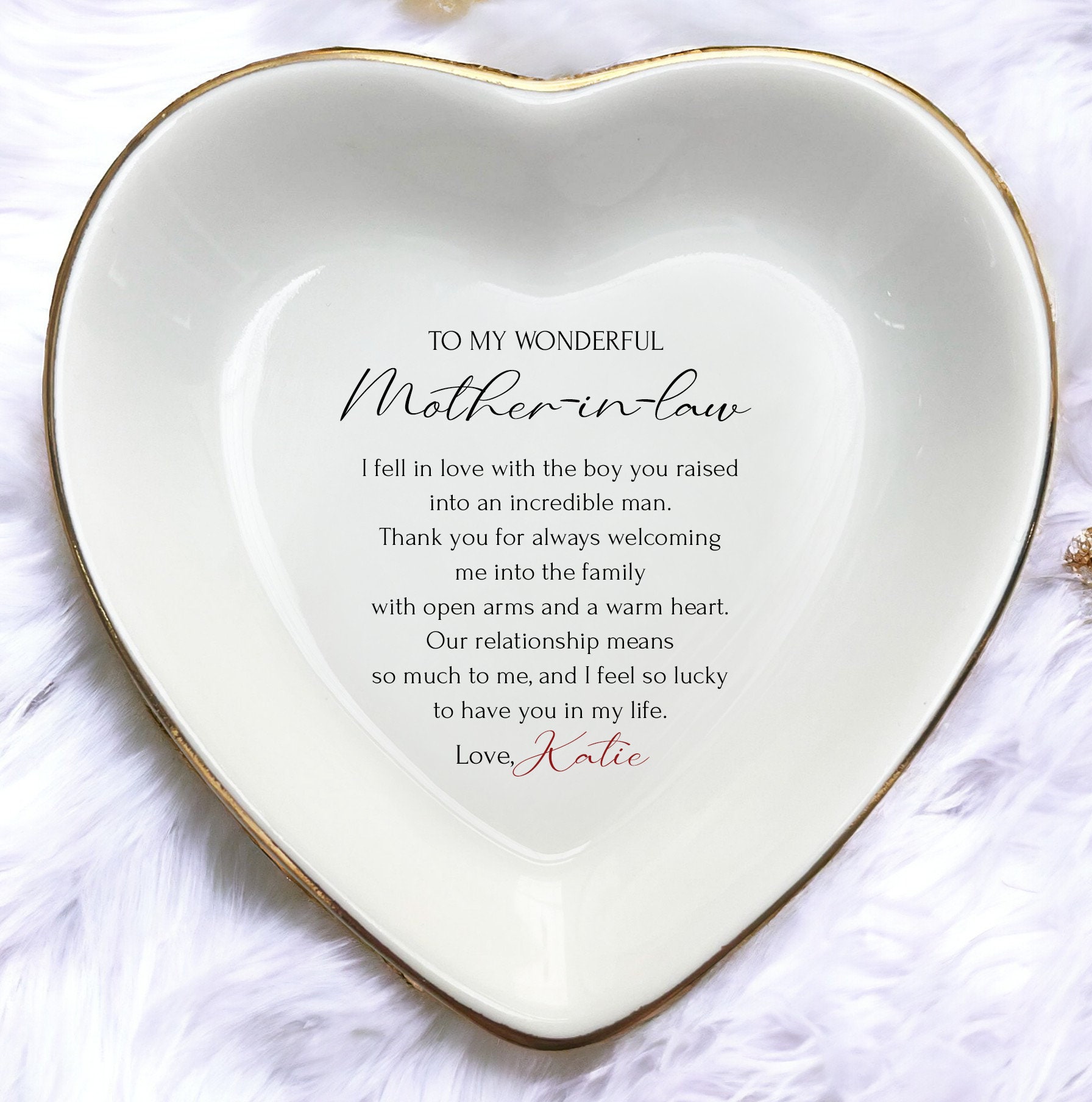 To My Mother in Law/Personalized Gifts For Future Mother in Law/Mother of the Groom Ring Dish/Wedding Gifts/Bonus Mom Gifts from bride
