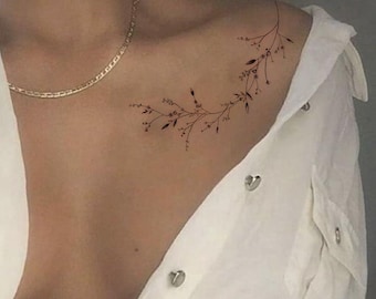 Wildflower Temporary Tattoo-Flower Tattoo-Temporary Tattoo Set-Tattoo Lover Gift Idea-Gift for Friend-friendship Gifts-Bachelorette Party