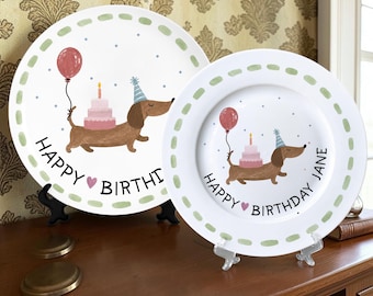 Gepersonaliseerde verjaardagsplaat-aangepaste naam handgeschilderde keramische plaat-Verjaardagscadeau-Familie Home Party Decor-Kindercadeaus