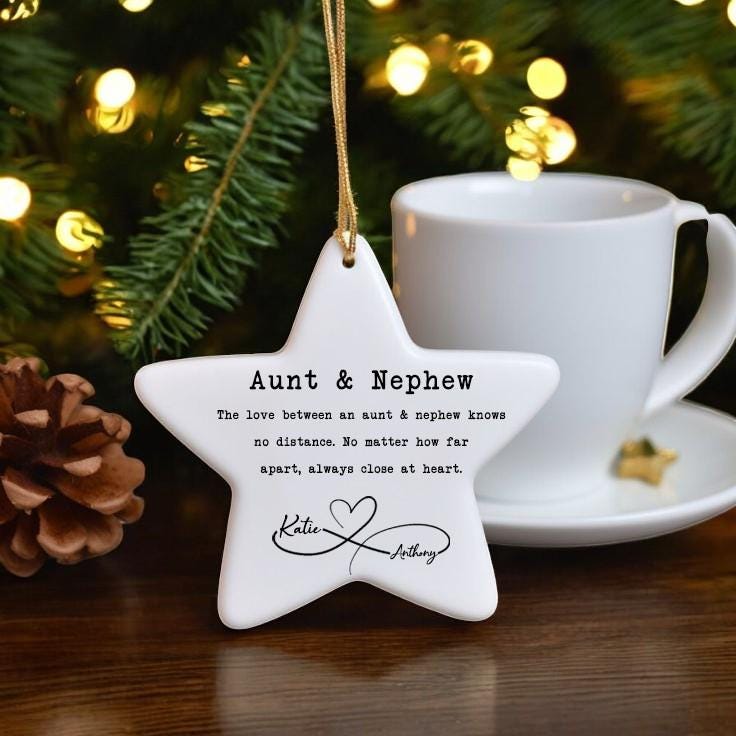 Personalized Aunt Nephew Christmas Ornament/birthday Gift for Auntie ...