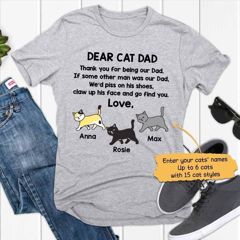 Unisex Dear Cat Dad Personalized TShirt Etsy