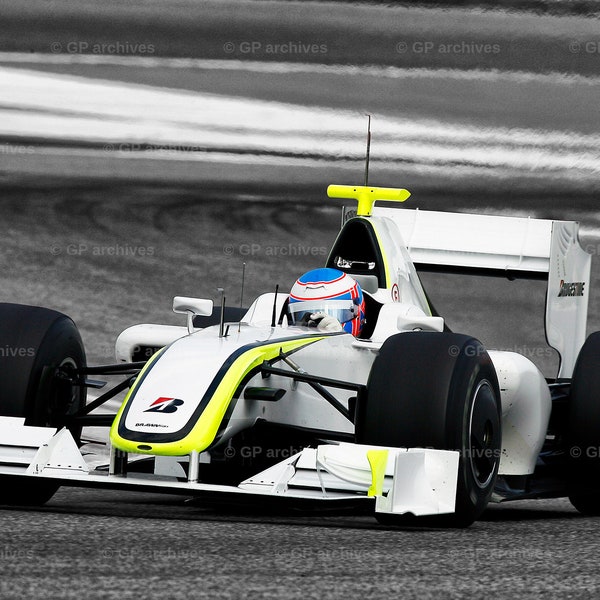 Exclusive photo print F1 2009 JENSON BUTTON Brawn-Mercedes BGP 001