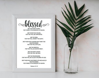 Sermón de la Montaña / Mateo 5 / 8 x 10 Impresión digital