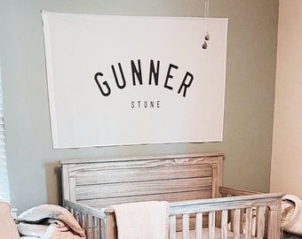 Large Custom Name Flag | Custom Name Banner | Kids Room Wall Decor | Custom Kids Name Sign | Custom Baby Name Sign | Custom Flag | Kid Decor