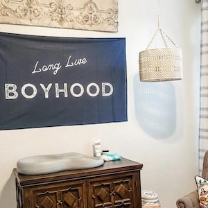 Long Live Boyhood Banner Boys Wall Decor Baby Boy Nursery Signs Boy Room Decor Boy Baby Shower Gift Boy Room Sign Boys Playroom Wall Art Boy