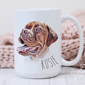 Pet Portrait Mug Dog Custom Mug Pet Photo Mug Dog Memorial Gift Cat Mug Personalized Pet Gifts For Dog Mom Mug Personalized Dog Mug Dad Mug