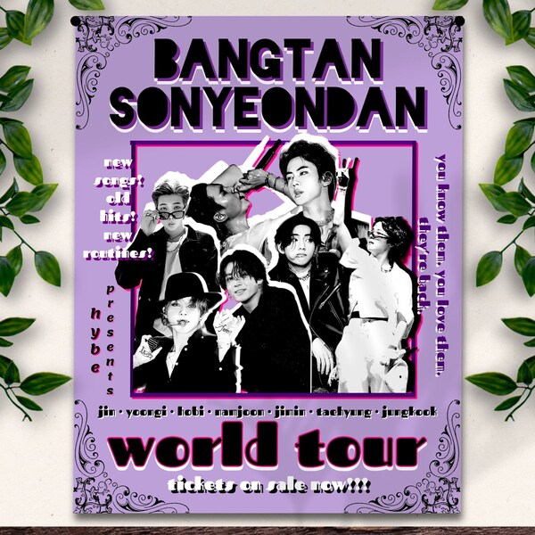 BTS Purple Vintage Tour Poster | DIGITAL DOWNLOAD