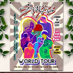Stray Kids Multicolour Vintage Tour Poster | DIGITAL DOWNLOAD