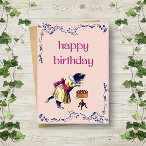 Printable Happy Birthday Kitten Greeting Card | DIGITAL DOWNLOAD