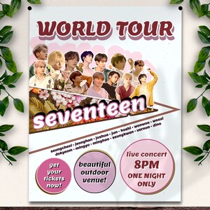 Seventeen Flowers Vintage Tour Poster | DIGITAL DOWNLOAD