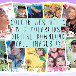 BTS Colour Aesthetic Polaroids Scrapbooking & Wall Collage Kit (DIGITAL DOWNLOAD 32pcs)