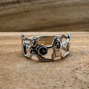 Silver Alice in Wonderland Ring, Vintage Design, Sterling Silver, 925, Characters, Stories, Favorite Disney Movie, Gift for him or her, book