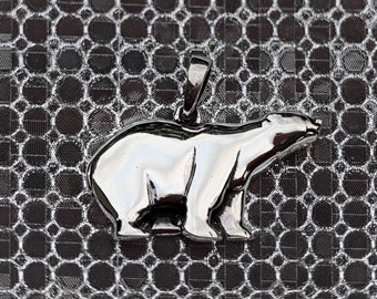 Exploring Polar Bear Pendant Necklace, Sterling Silver