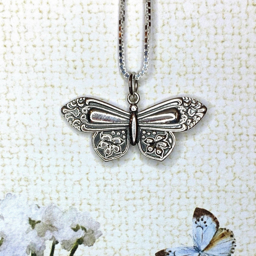 Pendentif Papillon En Argent 925 Ajouré Et Filigrané | Bijou Argenté Fantaisie