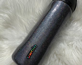 Bottiglia d'acqua Owala FreeSip personalizzata, glitter arcobaleno color canna di fucile
