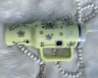 SpongeBob themed Stanley tumbler. Made to order