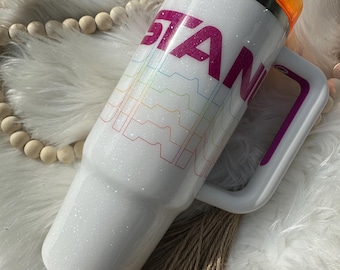 Authentic Stanley Neon 30oz glittered